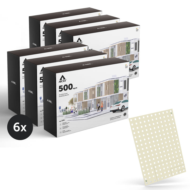 Bundle kit of 6 Arckit 500 sqm. Architectural Model Building Kits & Building Plates